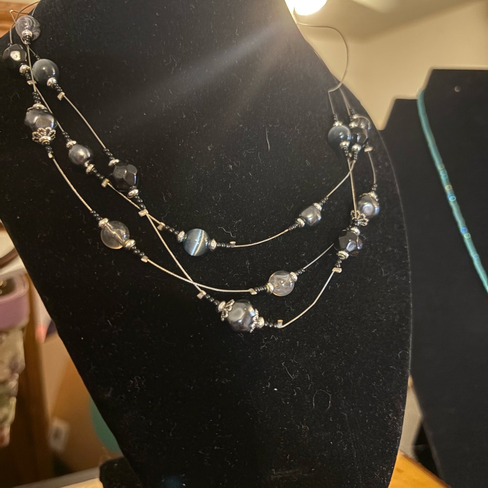 16” necklace of glass beads